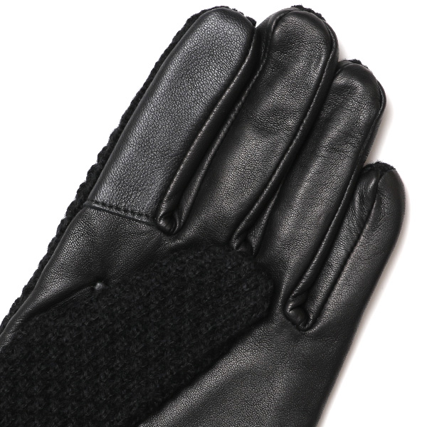  KURODA(クロダ) 革手袋 メンズ 鹿子編みニット×羊革 スマホ操作可能 本革 裏起毛 ブラック 黒 黒色 30代 40代 50代 男性 仕事 通勤 ビジネス プレゼント 化粧箱付き おしゃれ 暖かい 高級 KURODA(クロダ)