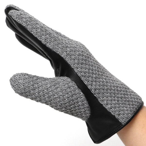 KURODA(クロダ) 革手袋 メンズ 鹿子編みニット×羊革 スマホ操作可能 本革 裏起毛 グレー グレイ 灰色 30代 40代 50代 男性 仕事 通勤 ビジネス プレゼント 化粧箱付き おしゃれ 暖かい 高級 KURODA(クロダ)