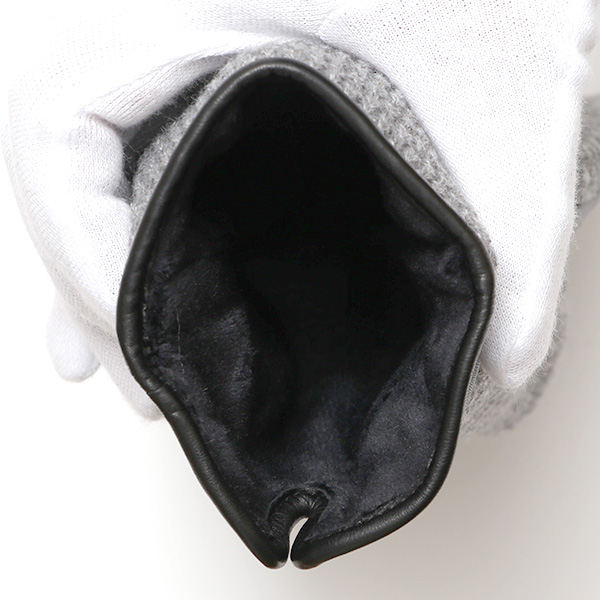  KURODA(クロダ) 革手袋 メンズ 鹿子編みニット×羊革 スマホ操作可能 本革 裏起毛 グレー グレイ 灰色 30代 40代 50代 男性 仕事 通勤 ビジネス プレゼント 化粧箱付き おしゃれ 暖かい 高級 KURODA(クロダ)