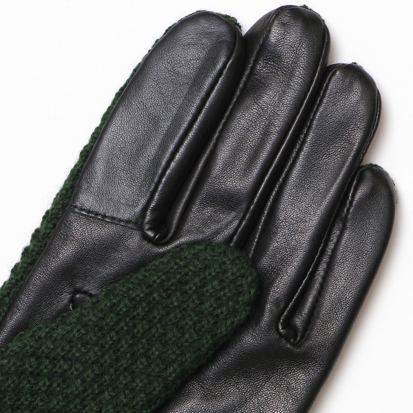  KURODA(クロダ) 革手袋 メンズ 鹿子編みニット×羊革 スマホ操作可能 本革 裏起毛 グリーン 緑色 30代 40代 50代 男性 仕事 通勤 ビジネス プレゼント 化粧箱付き おしゃれ 暖かい 高級 KURODA(クロダ)