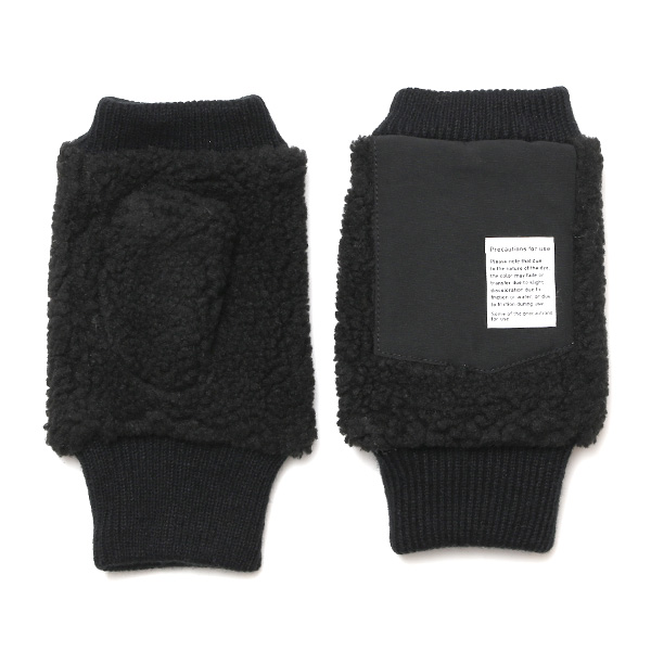  手袋 メンズ ボア フィンガーレス 暖かい 裏起毛 防寒 日本企画 ブランド ブラック 黒 黒色 タッチパネル スマホ操作可能 アメカジ アウトドア スポーツ おしゃれ 指無し グローブ KURODA(クロダ)