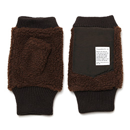 KURODA(クロダ) ボア フィンガーレス メンズ 手袋 ブラウン