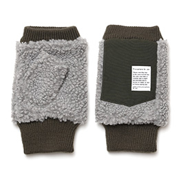 KURODA(クロダ) ボア フィンガーレス メンズ 手袋 グレー