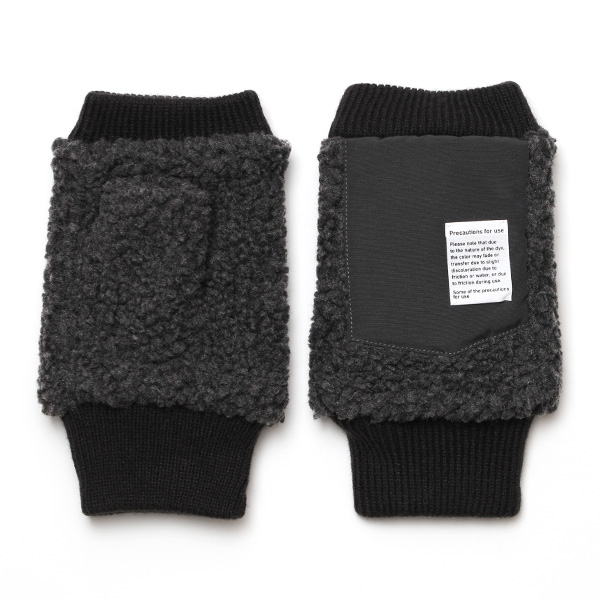 手袋 メンズ ボア フィンガーレス 暖かい 裏起毛 防寒 日本企画 ブランド ダークグレー グレー グレイ 灰色 タッチパネル スマホ操作可能 アメカジ アウトドア スポーツ おしゃれ 指無し グローブ KURODA(クロダ)