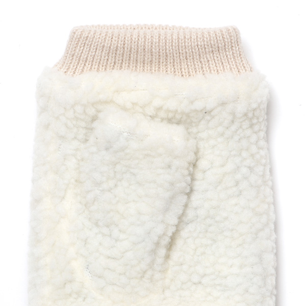  手袋 メンズ ボア フィンガーレス 暖かい 裏起毛 防寒 日本企画 ブランド ホワイト 白色 タッチパネル スマホ操作可能 アメカジ アウトドア スポーツ おしゃれ 指無し グローブ KURODA(クロダ)