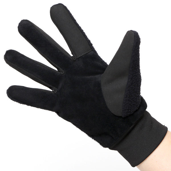 手袋 メンズ ボア 暖かい 裏起毛 防寒 日本製 ブランド ブラック 黒 黒色 タッチパネル スマホ操作可能 アメカジ アウトドア スポーツ おしゃれ 指無し グローブ KURODA(クロダ)