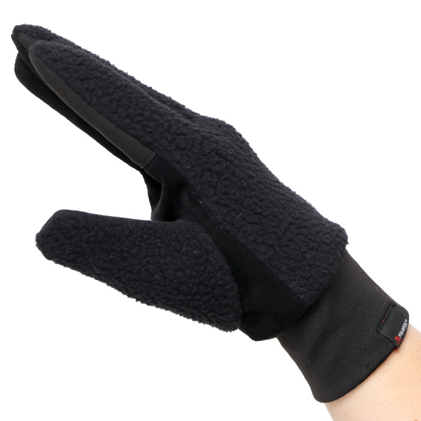 手袋 メンズ ボア 暖かい 裏起毛 防寒 日本製 ブランド ブラック 黒 黒色 タッチパネル スマホ操作可能 アメカジ アウトドア スポーツ おしゃれ 指無し グローブ KURODA(クロダ)