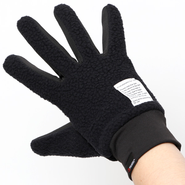 手袋 メンズ ボア 暖かい 裏起毛 防寒 日本製 ブランド ブラック 黒 黒色 タッチパネル スマホ操作可能 アメカジ アウトドア スポーツ おしゃれ 指無し グローブ KURODA(クロダ)