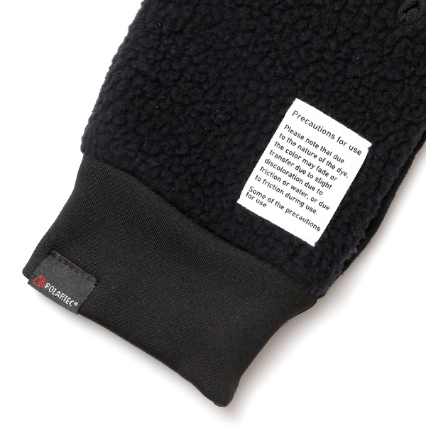 手袋 メンズ ボア 暖かい 裏起毛 防寒 日本製 ブランド ブラック 黒 黒色 タッチパネル スマホ操作可能 アメカジ アウトドア スポーツ おしゃれ 指無し グローブ KURODA(クロダ)