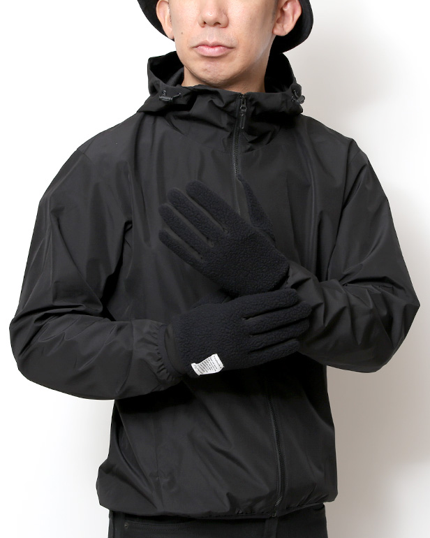 手袋 メンズ ボア 暖かい 裏起毛 防寒 日本製 ブランド ブラック 黒 黒色 タッチパネル スマホ操作可能 アメカジ アウトドア スポーツ おしゃれ 指無し グローブ KURODA(クロダ)