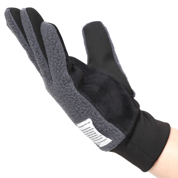  手袋 メンズ ボア 暖かい 裏起毛 防寒 日本製 ブランド グレー グレイ 灰色 タッチパネル スマホ操作可能 アメカジ アウトドア スポーツ おしゃれ 指無し グローブ KURODA(クロダ)