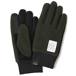 KURODA(クロダ) ボア スマホ操作可能 メンズ 手袋 カーキ