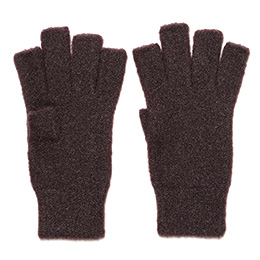 KURODA(クロダ) ナイロンソフトヤーン フィンガーレス メンズ 手袋 ダークブラウン