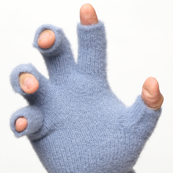 手袋 メンズ ナイロンソフトヤーン素材 防寒 暖かい 柔らかい 肌触り ブルー ネイビー 青色 タッチパネル スマホ操作可能 日本企画 ブランド 男性 付け心地 良い 滑らか 履き心地 KURODA(クロダ)