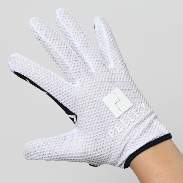  KURODA(クロダ) 手袋 自転車 メンズ スマホ操作可能  吸湿速乾 バイクグローブ ホワイト 白色 タッチパネル スマートフォン 通気性 耐久性 洗濯 手洗い可能 男性 プレゼント ギフト スポーツ PELLEK ペレック