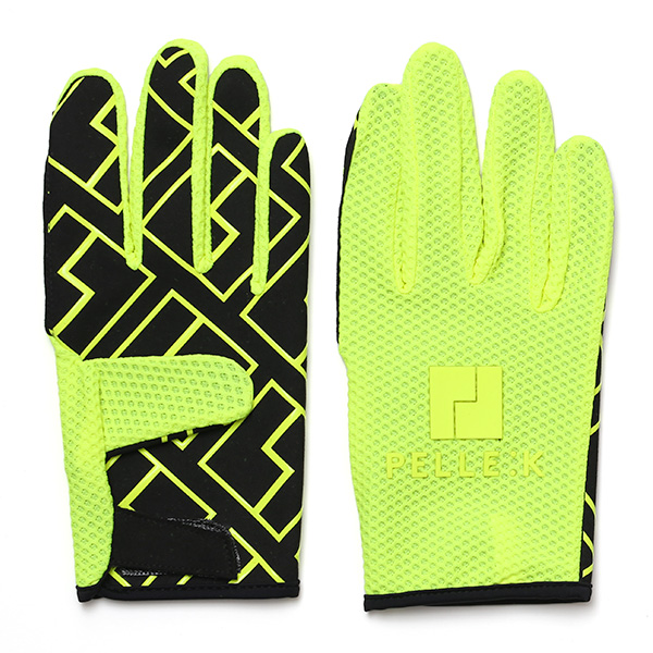 KURODA(クロダ) 手袋 自転車 メンズ スマホ操作可能 吸湿速乾 バイクグローブ イエロー 黄色 タッチパネル スマートフォン 通気性 耐久性 洗濯 手洗い可能 男性 プレゼント ギフト スポーツ PELLEK ペレック