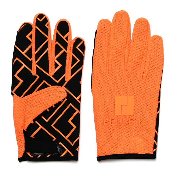 KURODA(クロダ) 手袋 自転車 メンズ スマホ操作可能 吸湿速乾 バイクグローブ オレンジ 橙色 タッチパネル スマートフォン 通気性 耐久性 洗濯 手洗い可能 男性 プレゼント ギフト スポーツ PELLEK ペレック