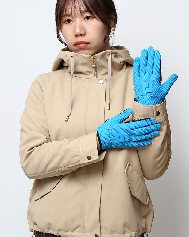 KURODA(クロダ) 手袋 自転車 レディース スマホ操作可能  吸湿速乾 バイクグローブ ブルー ネイビー 青色 タッチパネル スマートフォン 通気性 耐久性 洗濯 手洗い可能 女性 プレゼント ギフト スポーツ PELLEK ペレック