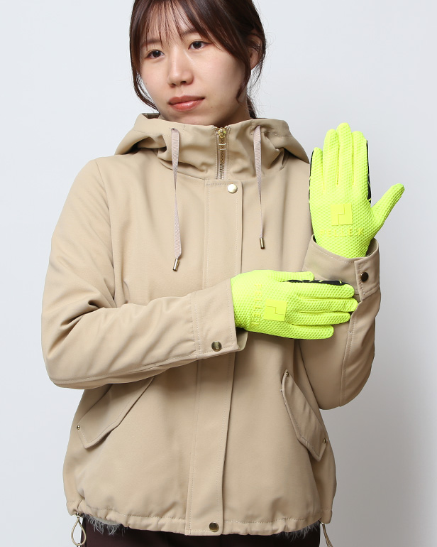 KURODA(クロダ) 手袋 自転車 レディース スマホ操作可能 吸湿速乾 バイクグローブ イエロー 黄色 タッチパネル スマートフォン 通気性 耐久性 洗濯 手洗い可能 女性 プレゼント ギフト スポーツ PELLEK ペレック
