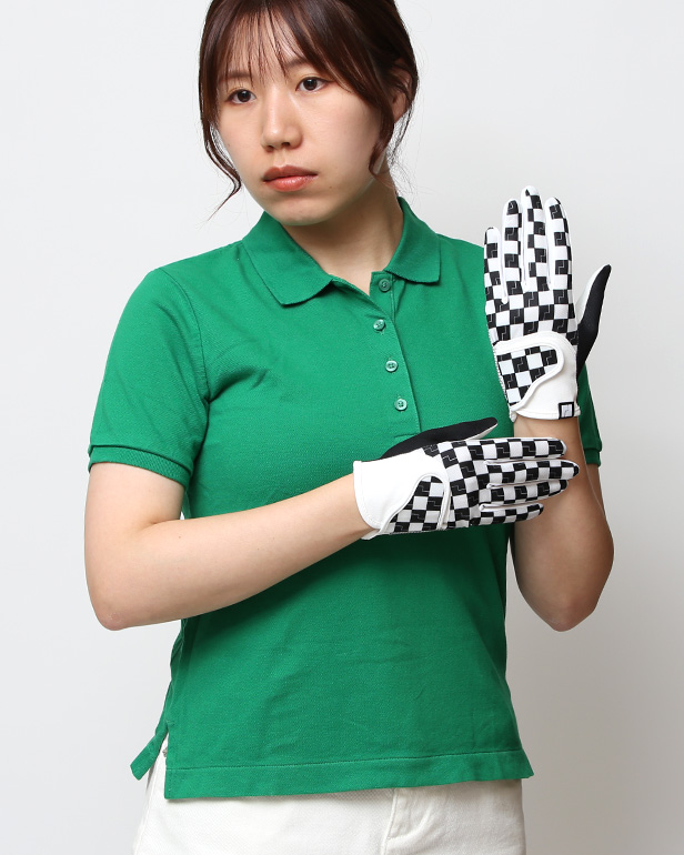 ゴルフ 手袋 レディース ブランド 両手 洗濯可 総柄 ゴルフグローブ 女性用 ストレッチ フィット感 速乾性 ブラック 黒 黒色 スポーツ オシャレ プレゼント グローブ ゴルフ ブランド サイズ 19/21 ペレック(PELLEK)