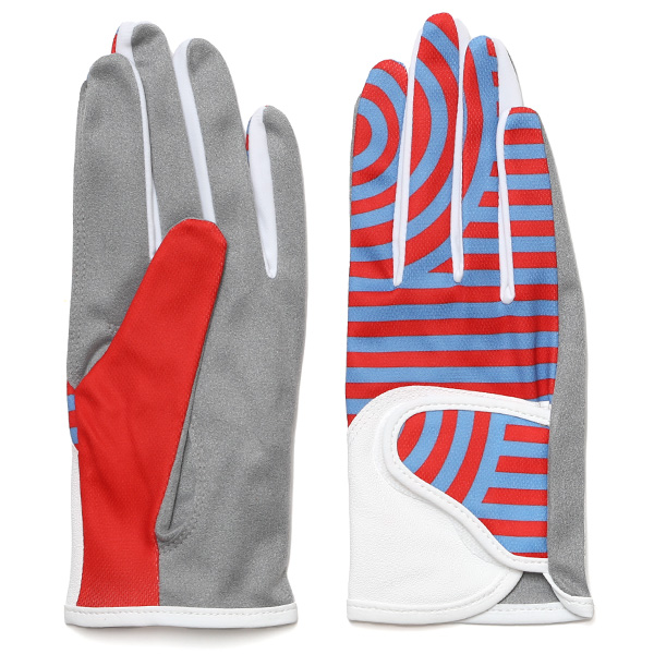 ゴルフ 手袋 レディース ブランド 両手 洗濯可 総柄 ゴルフグローブ 女性用 ストレッチ フィット感 速乾性 レッド ワイン 赤色 スポーツ オシャレ プレゼント グローブ ゴルフ ブランド サイズ 19/21 ペレック(PELLEK)