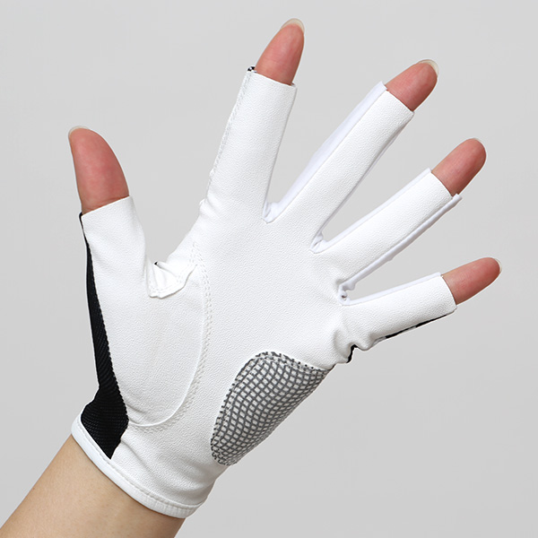  ゴルフ 手袋 レディース ブランド 両手 洗濯可 総柄 指無し フィンガーレス ゴルフグローブ ブラック 黒 黒色 女性用 ストレッチ フィット感 速乾性 スポーツ オシャレ プレゼント 日本ブランド サイズ 19/21 ペレック(PELLEK)