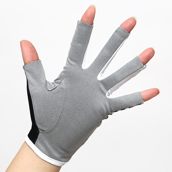  ゴルフ 手袋 レディース ブランド 両手 洗濯可 総柄 指無し フィンガーレス ゴルフグローブ ブラック 黒 黒色 女性用 ストレッチ フィット感 速乾性 スポーツ オシャレ プレゼント 日本ブランド サイズ 19/21 ペレック(PELLEK)