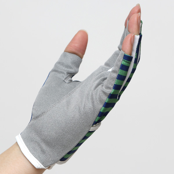  ゴルフ 手袋 レディース ブランド 両手 洗濯可 総柄 指無し フィンガーレス ゴルフグローブ ブルー ネイビー 青色 女性用 ストレッチ フィット感 速乾性 スポーツ オシャレ プレゼント 日本ブランド サイズ 19/21 ペレック(PELLEK)