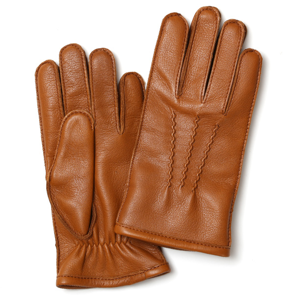 KURODA(クロダ) 鹿革 日本製 メンズ 革手袋 カシミヤ100%裏地 防寒 キャメル ブラウン 茶 茶色 30代 40代 50代 60代 男性 プレゼント 暖かい 高級 ブランド ギフト 化粧箱付き