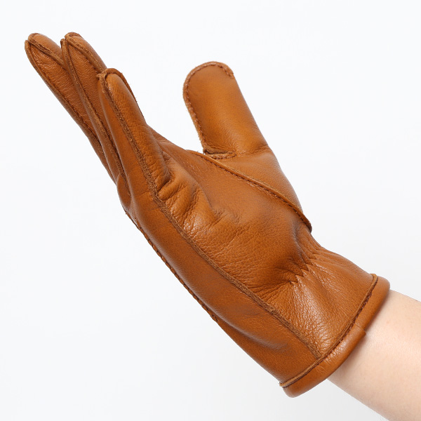 KURODA(クロダ) 鹿革 日本製 メンズ 革手袋 カシミヤ100%裏地 防寒 キャメル ブラウン 茶 茶色 30代 40代 50代 60代 男性 プレゼント 暖かい 高級 ブランド ギフト 化粧箱付き