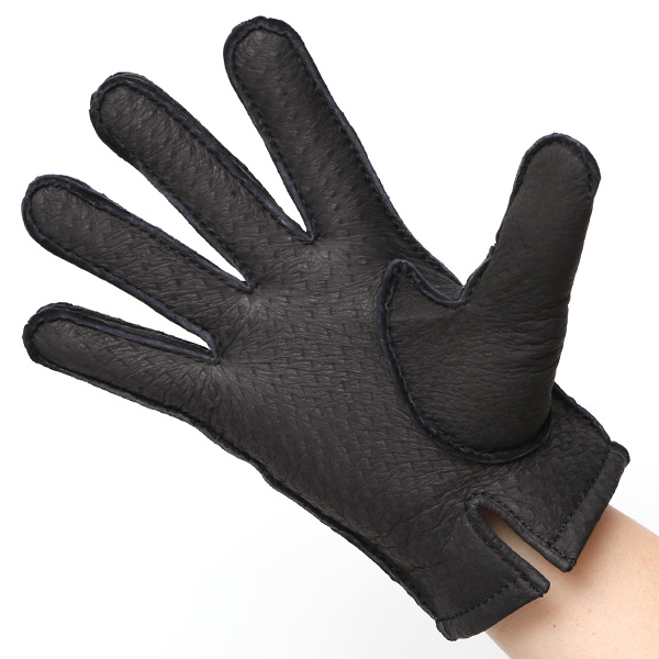  KURODA(クロダ) ペッカリー革 日本製 メンズ 革手袋 カシミヤ100％裏地 防寒 ブラック 黒 黒色 30代 40代 50代 60代 男性 プレゼント 暖かい 高級 ブランド ギフト 化粧箱付き