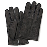 KURODA(クロダ) ペッカリー カシミヤ100％裏地 三本山 メンズ 本革手袋 ブラック