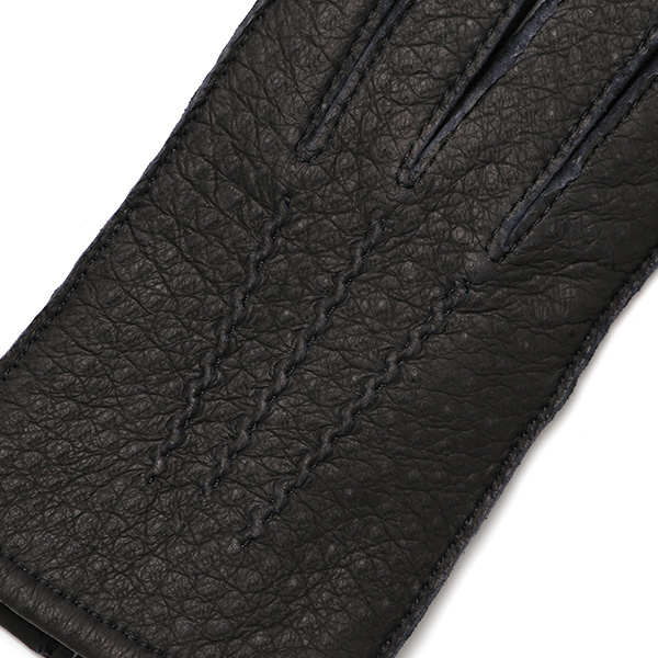  KURODA(クロダ) ペッカリー革 日本製 メンズ 革手袋 カシミヤ100％裏地 防寒 ブラック 黒 黒色 30代 40代 50代 60代 男性 プレゼント 暖かい 高級 ブランド ギフト 化粧箱付き