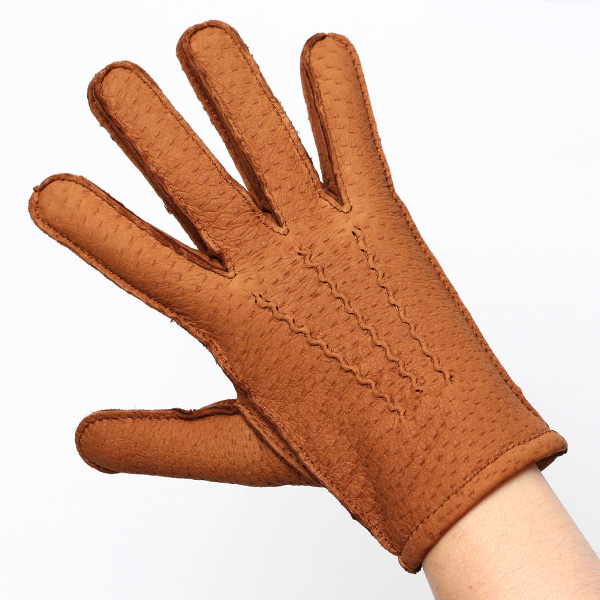  KURODA(クロダ) ペッカリー革 日本製 メンズ 革手袋 カシミヤ100％裏地 防寒 キャメル ブラウン 茶 茶色 30代 40代 50代 60代 男性 プレゼント 暖かい 高級 ブランド ギフト 化粧箱付き