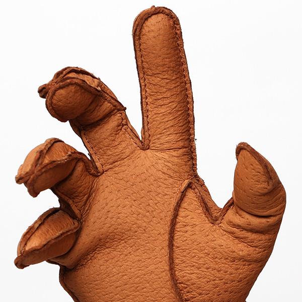  KURODA(クロダ) ペッカリー革 日本製 メンズ 革手袋 カシミヤ100％裏地 防寒 キャメル ブラウン 茶 茶色 30代 40代 50代 60代 男性 プレゼント 暖かい 高級 ブランド ギフト 化粧箱付き