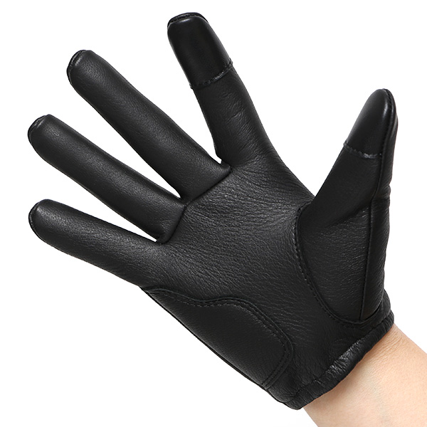  鹿革 日本製 バイクグローブ メンズ 自転車 ショート丈 手袋 スマホ操作可能 ブラック 黒 黒色 高級 ブランド 経年変化 味わい レザー スーツ 自転車通勤 ビジネス おしゃれ KURODA(クロダ) ペレック(PELLEK)