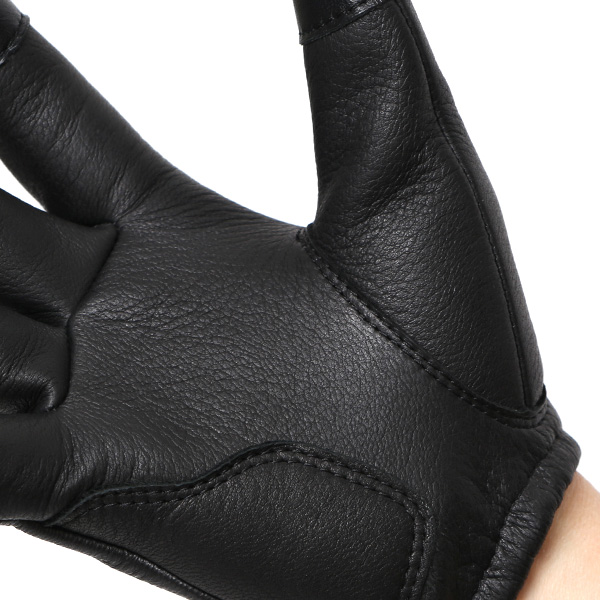  鹿革 日本製 バイクグローブ メンズ 自転車 ショート丈 手袋 スマホ操作可能 ブラック 黒 黒色 高級 ブランド 経年変化 味わい レザー スーツ 自転車通勤 ビジネス おしゃれ KURODA(クロダ) ペレック(PELLEK)