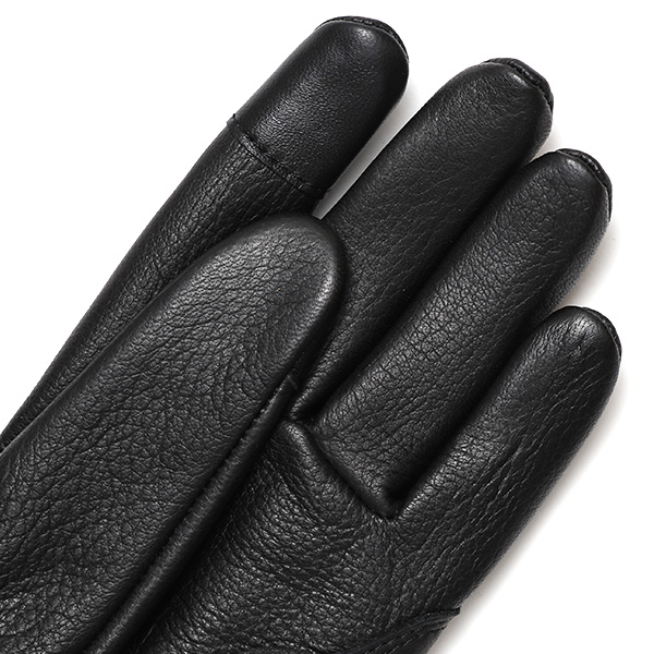  鹿革 日本製 バイクグローブ メンズ 自転車 ショート丈 手袋 スマホ操作可能 ブラック 黒 黒色 高級 ブランド 経年変化 味わい レザー スーツ 自転車通勤 ビジネス おしゃれ KURODA(クロダ) ペレック(PELLEK)