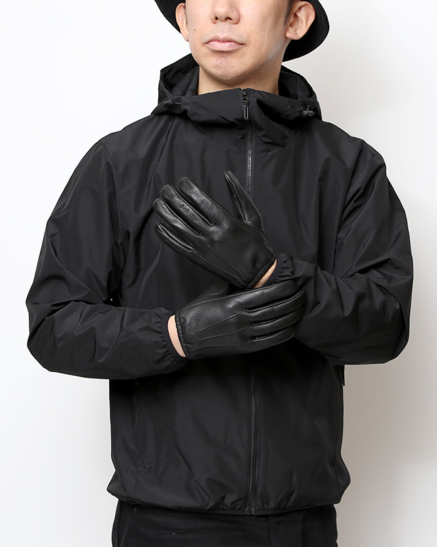 鹿革 日本製 バイクグローブ メンズ 自転車 ショート丈 手袋 スマホ操作可能 ブラック 黒 黒色 高級 ブランド 経年変化 味わい レザー スーツ 自転車通勤 ビジネス おしゃれ KURODA(クロダ) ペレック(PELLEK)