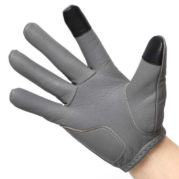  鹿革 日本製 バイクグローブ メンズ 自転車 ショート丈 手袋 スマホ操作可能 グレー グレイ 灰色 高級 ブランド 経年変化 味わい レザー スーツ 自転車通勤 ビジネス おしゃれ KURODA(クロダ) ペレック(PELLEK)