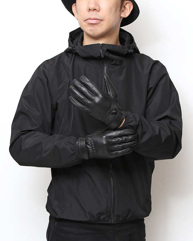 鹿革 日本製 バイクグローブ メンズ 自転車 ベルト付き 手袋 スマホ操作可能 ブラック 黒 黒色 高級 ブランド 経年変化 味わい レザー スーツ 自転車通勤 ビジネス おしゃれ KURODA(クロダ) ペレック(PELLEK)