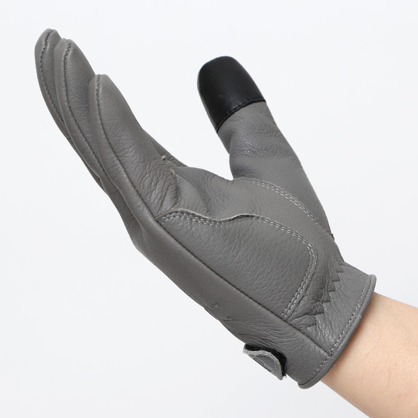  鹿革 日本製 バイクグローブ メンズ 自転車 ベルト付き 手袋 スマホ操作可能 グレー グレイ 灰色 高級 ブランド 経年変化 味わい レザー スーツ 自転車通勤 ビジネス おしゃれ KURODA(クロダ) ペレック(PELLEK)