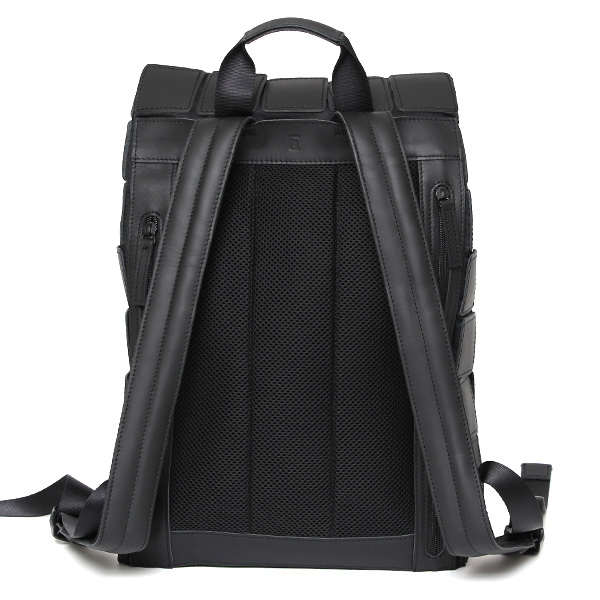TRION(トライオン) バックパック 本革 メンズ レディース ブラック 黒 黒色 A4 15インチPC 15.6インチPC 収納可能 リュック デイパック ビジネスリュック 通勤 軽量 軽い オフィスカジュアル ビジネスカジュアル PANEL LIGHT パネルライト PS203