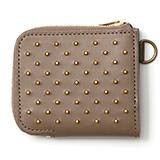 THE WONDER LUST(ワンダーラスト) STUDS L-ZIP MINI WALLET ベージュ