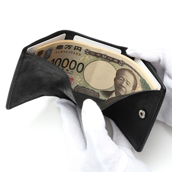  三つ折り財布 メンズ 本革 レディース ミニ財布 ウォレット レザー 財布 日本製 ブランド コンパクト 皮 ブラック 黒 黒色 イタリアンレザー マルゴーレザー 小銭入れあり カード収納 THE WONDER LUST(ワンダーラスト)