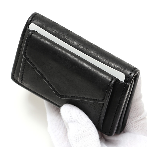  三つ折り財布 メンズ 本革 レディース ミニ財布 ウォレット レザー 財布 日本製 ブランド コンパクト 皮 ブラック 黒 黒色 イタリアンレザー マルゴーレザー 小銭入れあり カード収納 THE WONDER LUST(ワンダーラスト)
