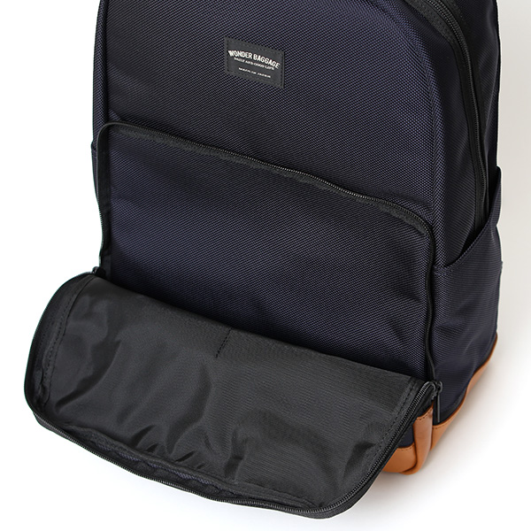  WONDER BAGGAGE リュック メンズ ビジネスリュック バックパック 日本製 大容量 ブルー ネイビー 青色 A4 15インチ 16インチ ノートPC収納可能 オフィスカジュアル 自転車 通勤 ワンダーバゲージ グッドマンズシリーズ デイパックネオ WB-G-032