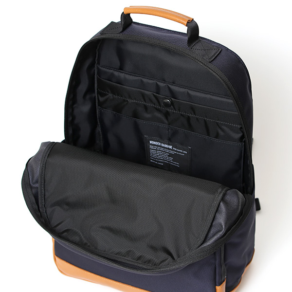  WONDER BAGGAGE リュック メンズ ビジネスリュック バックパック 日本製 大容量 ブルー ネイビー 青色 A4 15インチ 16インチ ノートPC収納可能 オフィスカジュアル 自転車 通勤 ワンダーバゲージ グッドマンズシリーズ デイパックネオ WB-G-032