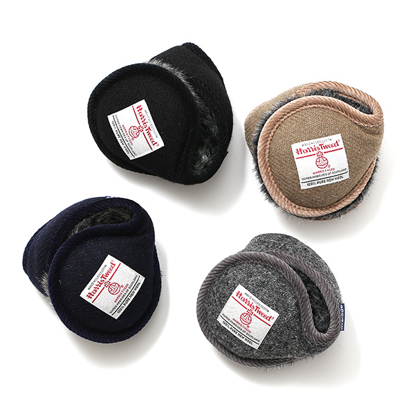 イギリスのハリスツイード生地を使ったオシャレな日本製イヤーマフ