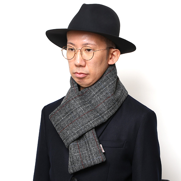 英国ハリスツイード生地を使用した差し込みタイプのマフラー